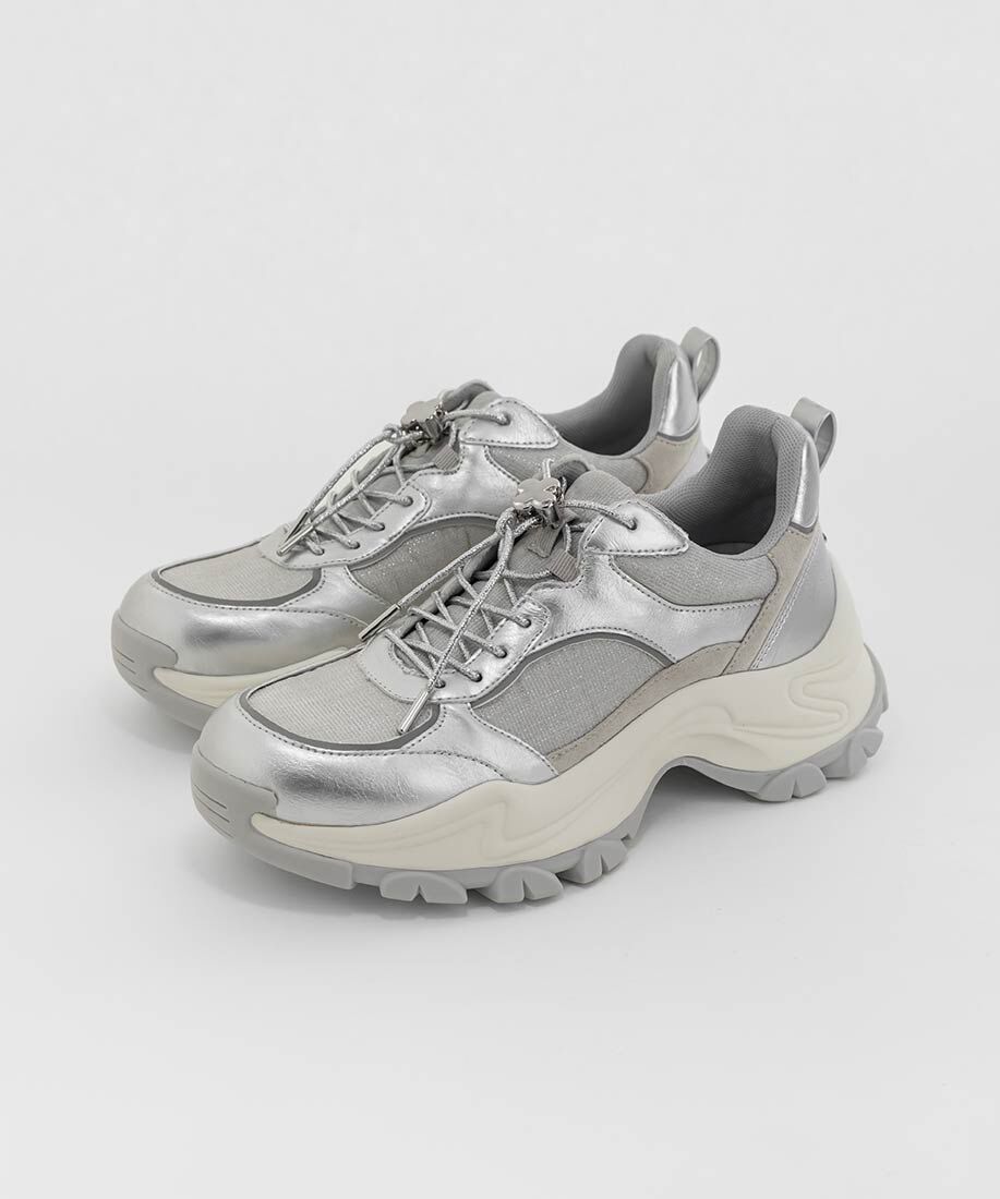  「フラワーパーツドローコードスニーカー」|スニーカー|