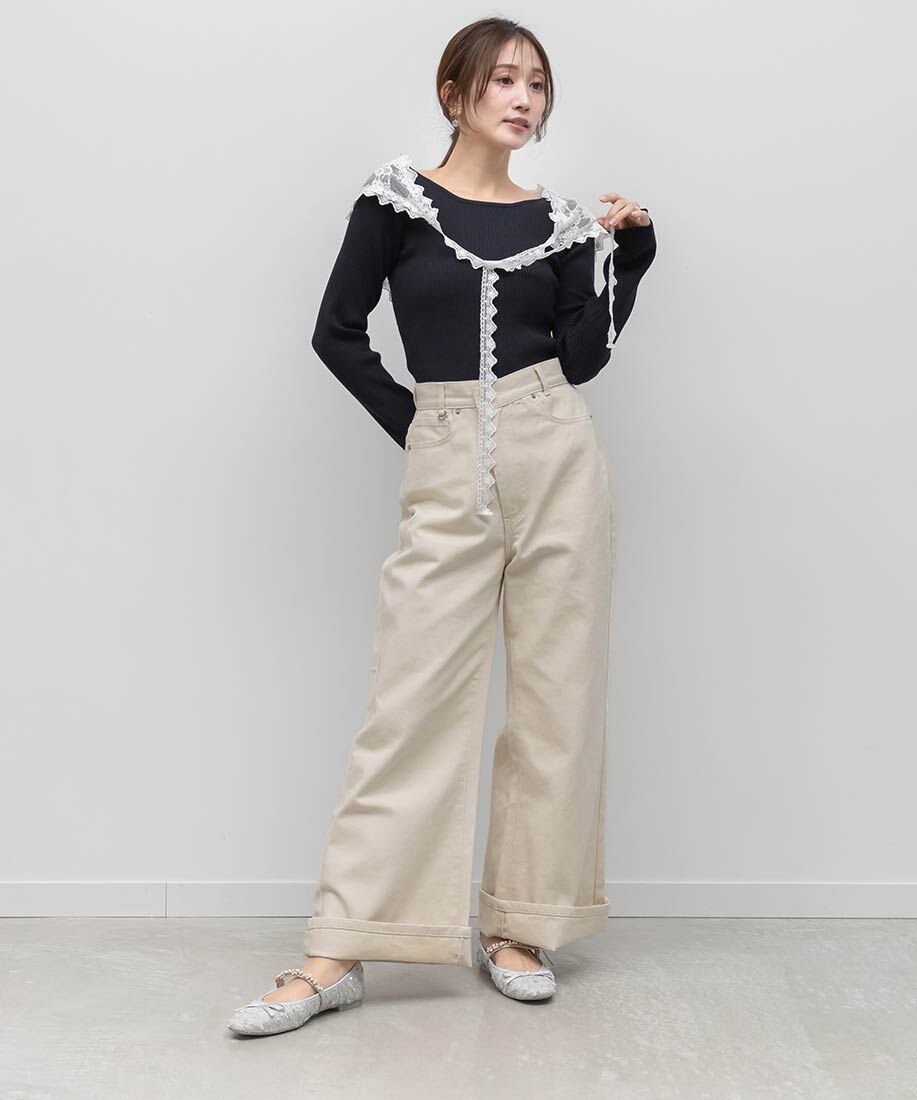  「ビジューストラップバレエシューズ」|パンプス|