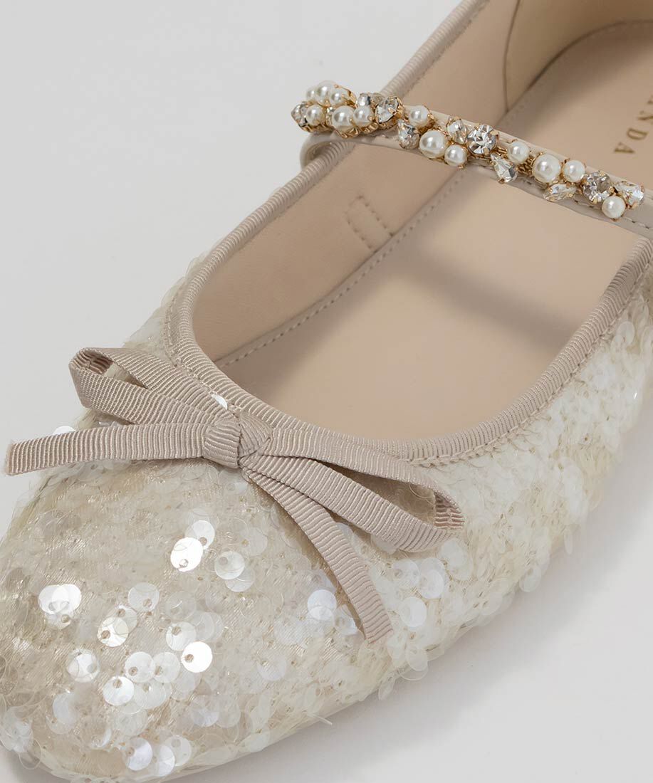  「ビジューストラップバレエシューズ」|パンプス|