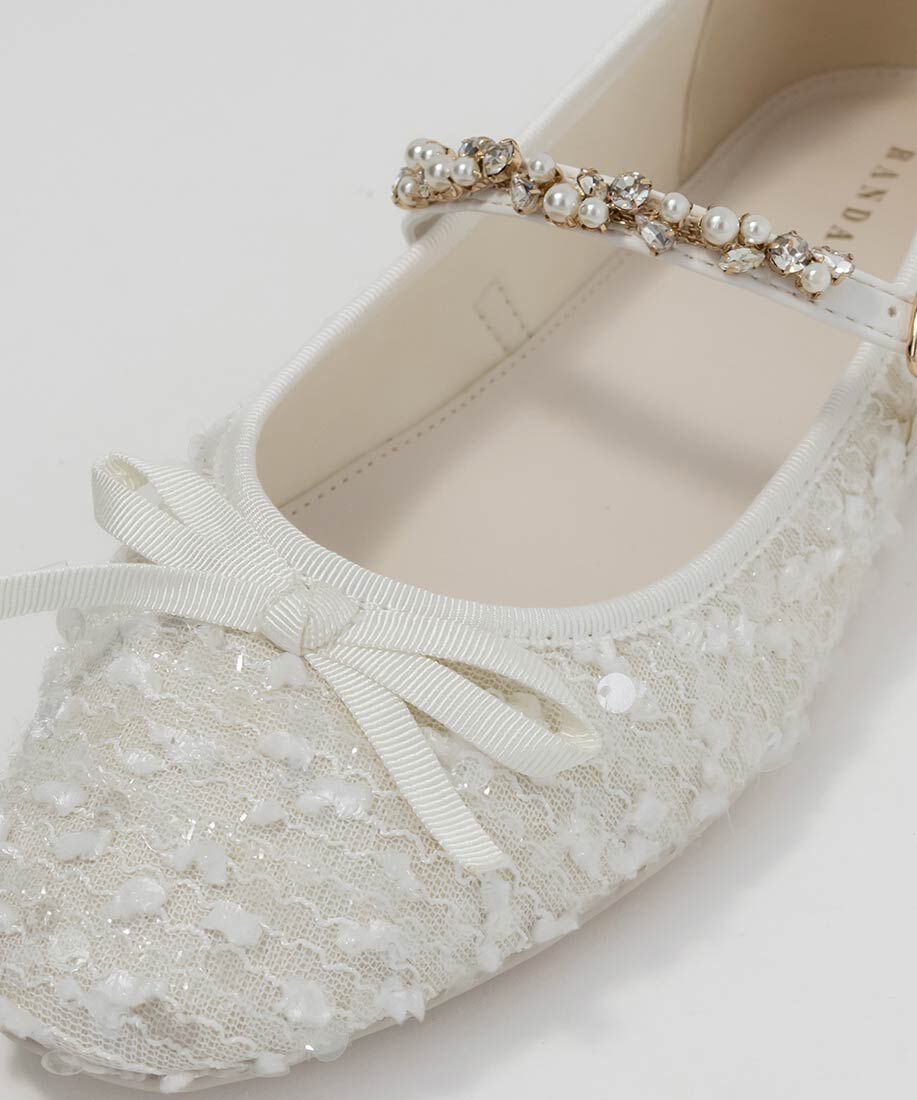  「ビジューストラップバレエシューズ」|パンプス|