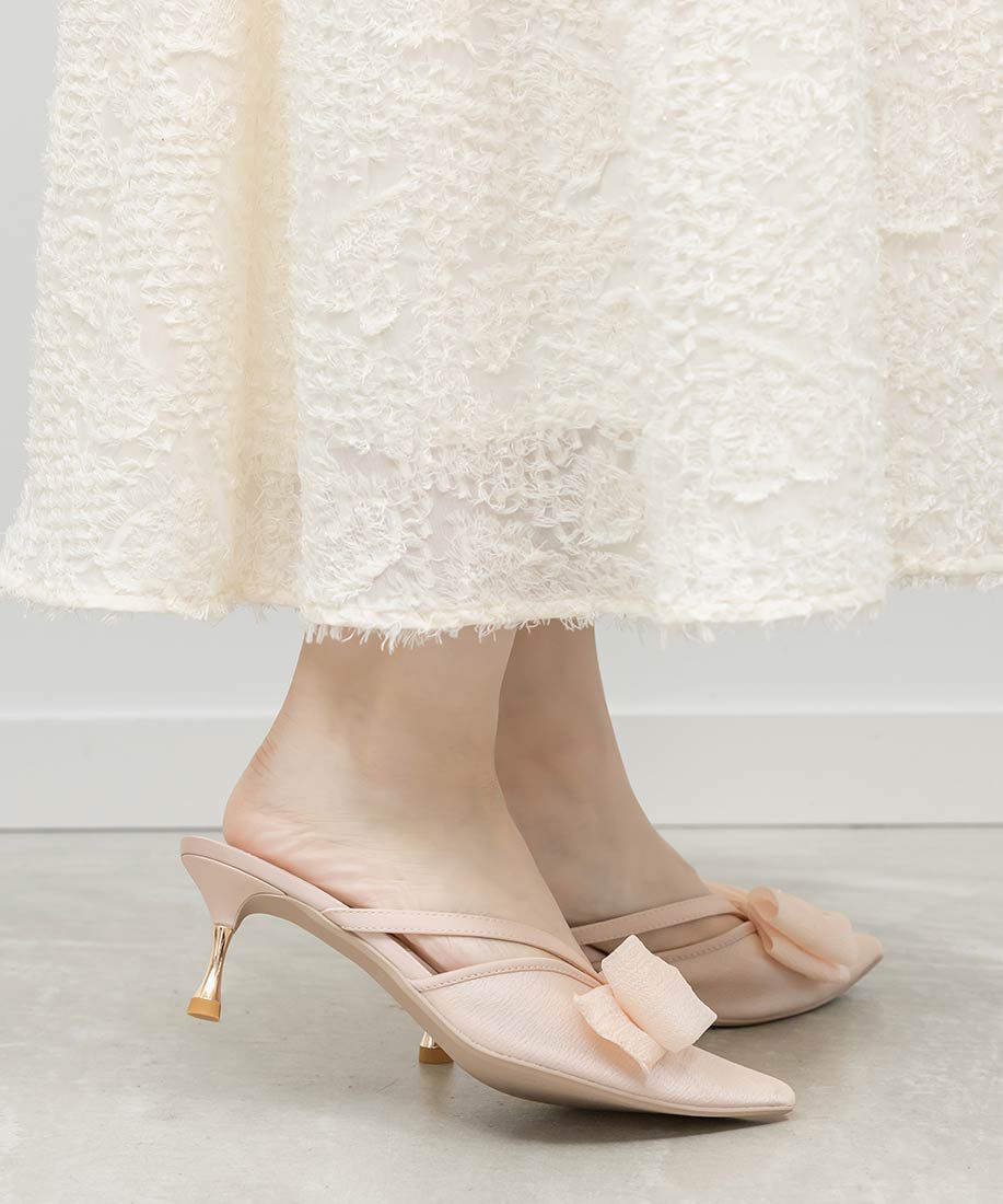  「シアーリボンミュールパンプス」|パンプス|