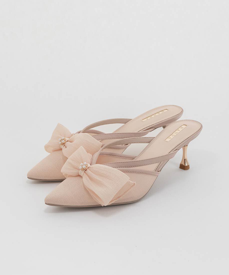  「シアーリボンミュールパンプス」|パンプス|