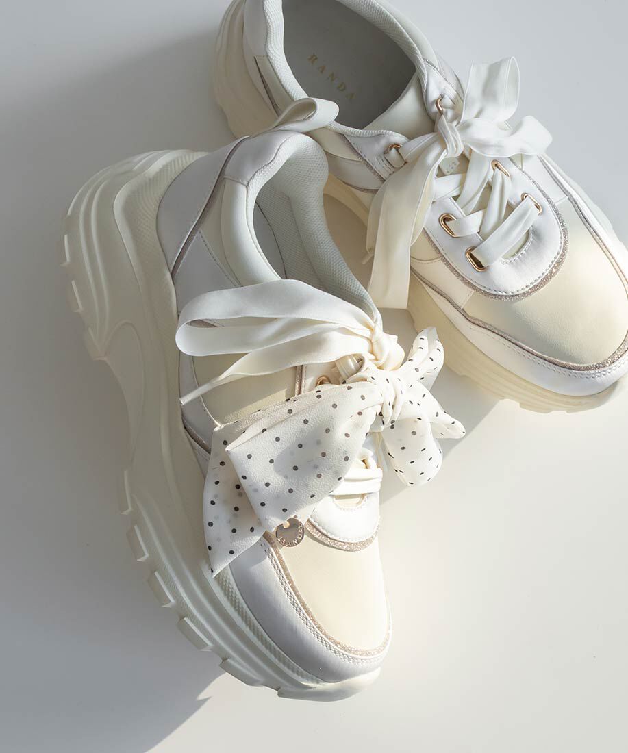  「2WAY スカーフリボンボリュームスニーカー」|スニーカー|