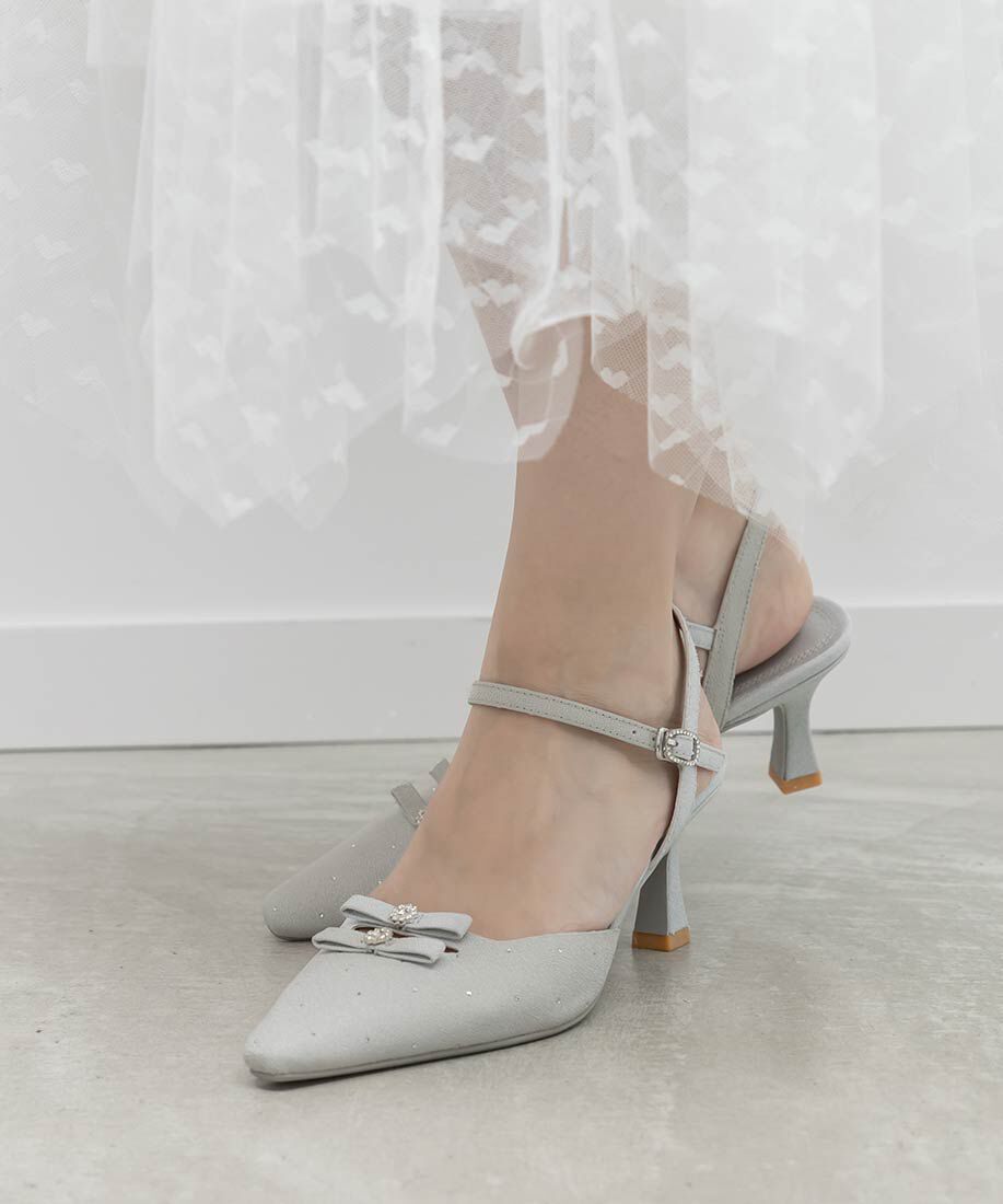  「ミニリボンアンクルストラップパンプス」|パンプス|