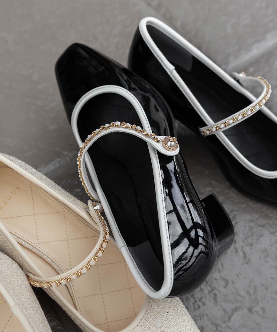  「チェーンストラップメリージェーンパンプス」|パンプス|