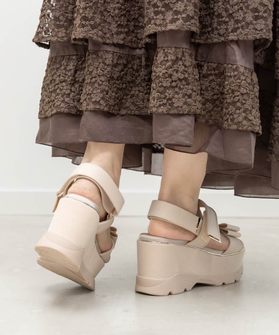  「モノグラムリボンボリュームスポーツサンダル」|サンダル|