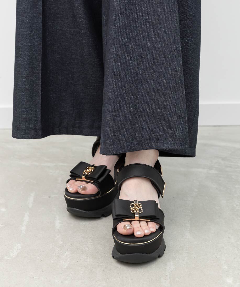  「モノグラムリボンボリュームスポーツサンダル」|サンダル|