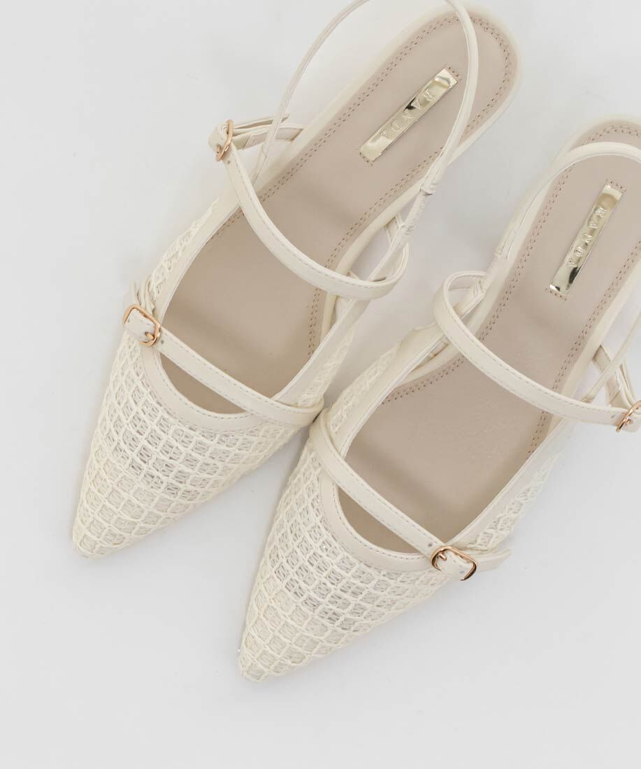  「シアーチェックバックストラップパンプス」|パンプス|