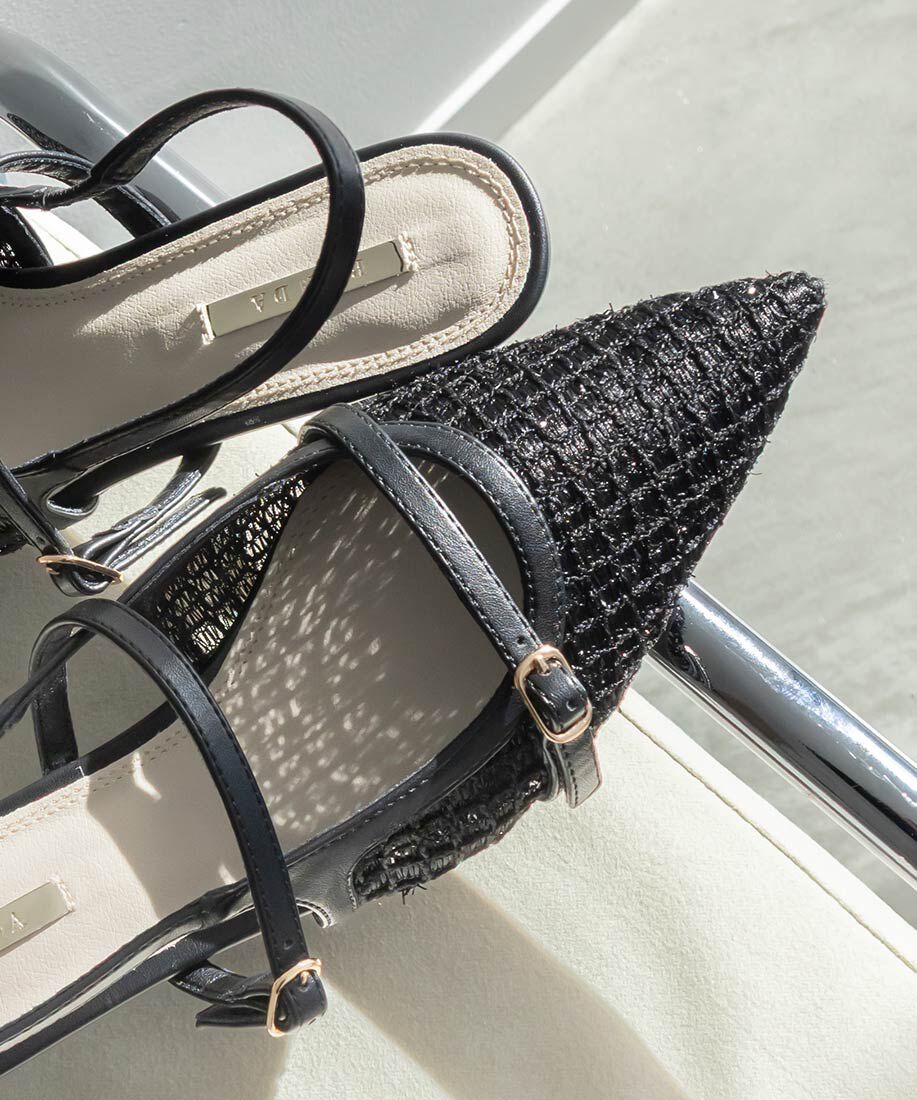  「シアーチェックバックストラップパンプス」|パンプス|