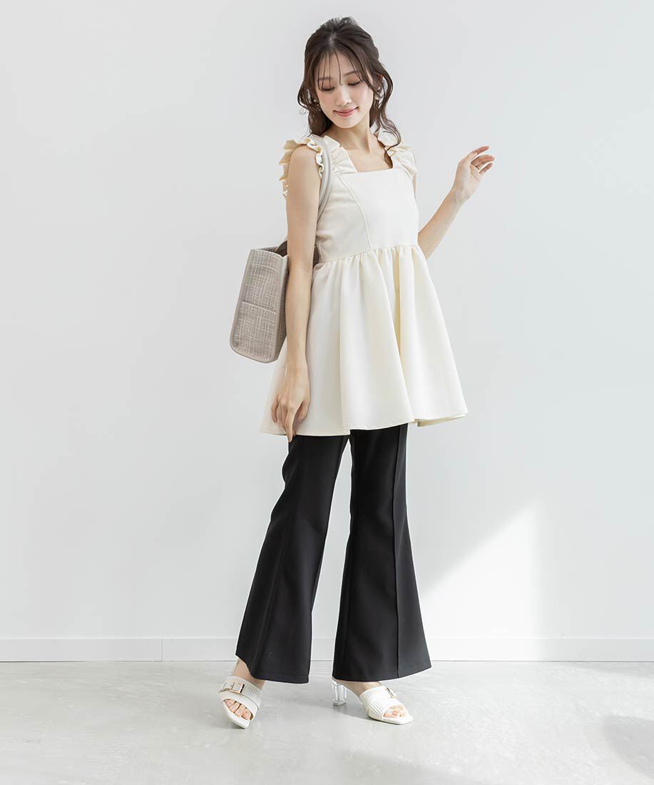  「【SUSTAINABLE】ベルトデザインニットミュールサンダル」|パンプス|