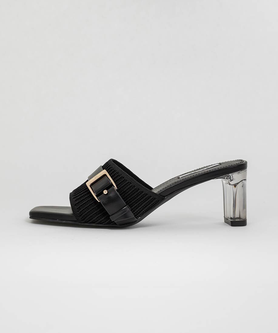  「【SUSTAINABLE】ベルトデザインニットミュールサンダル」|パンプス|