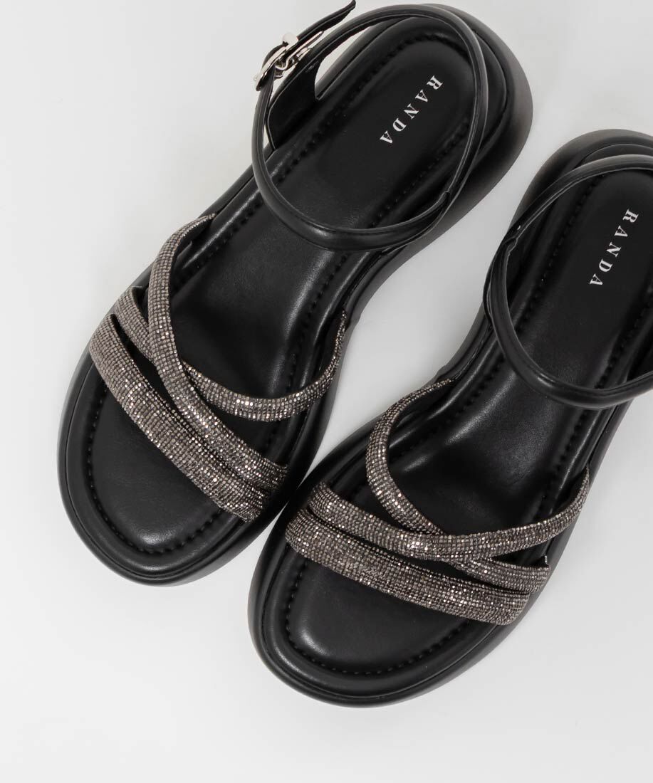  「ビジュークロスストラップスポーツサンダル」|サンダル|