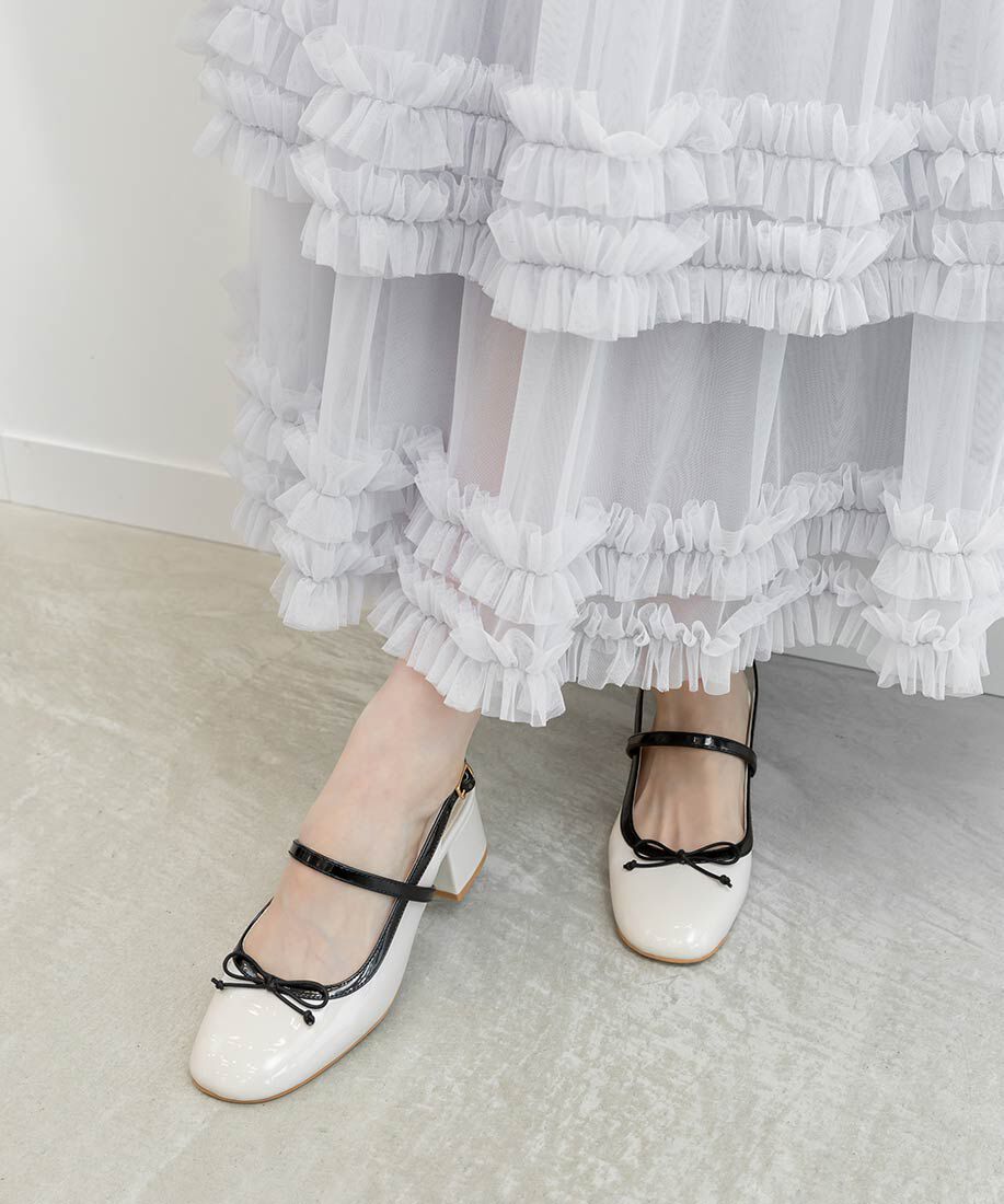  「エナメルバックストラップパンプス」|パンプス|