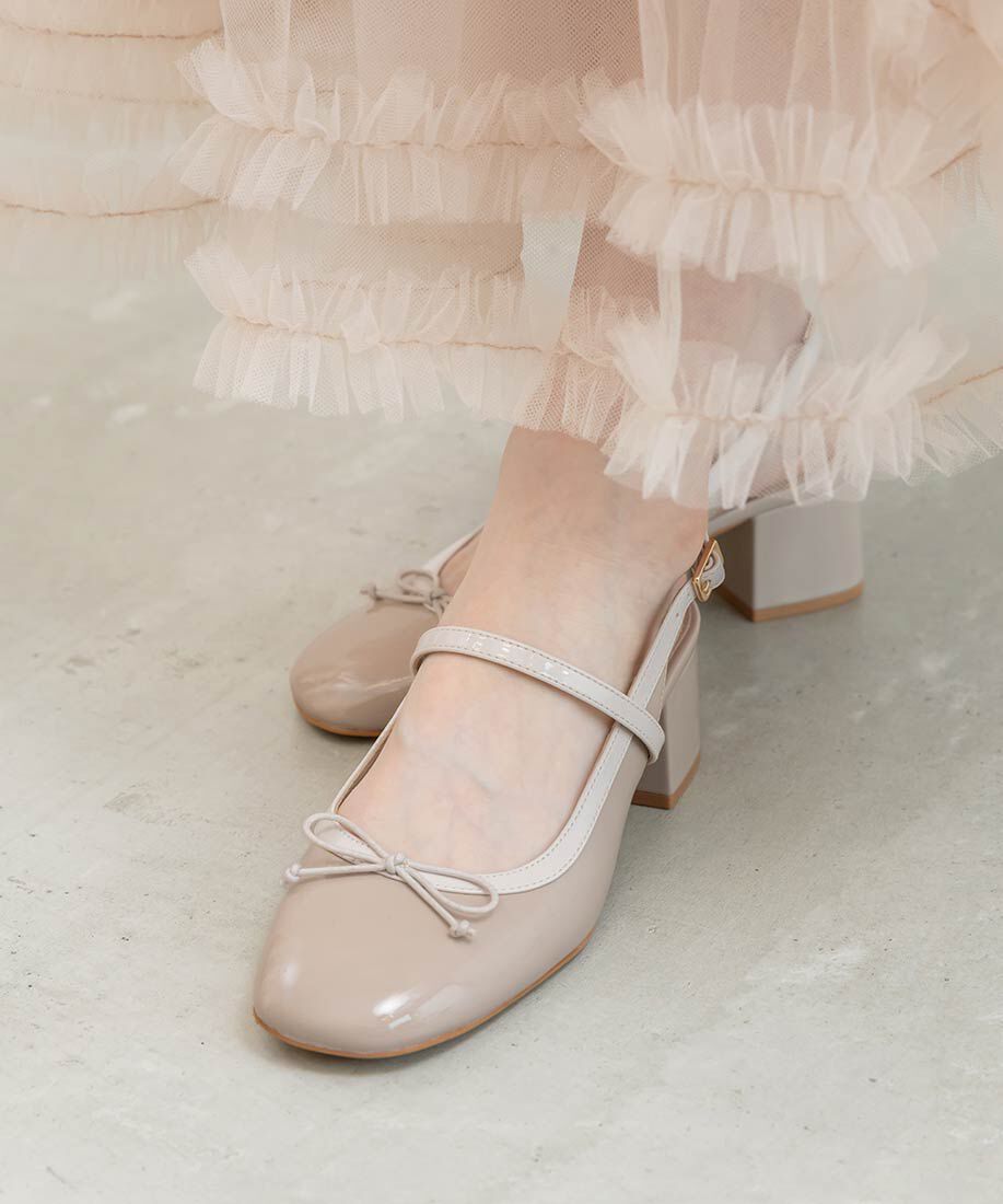  「エナメルバックストラップパンプス」|パンプス|