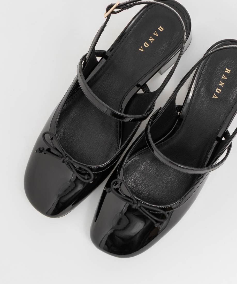  「エナメルバックストラップパンプス」|パンプス|