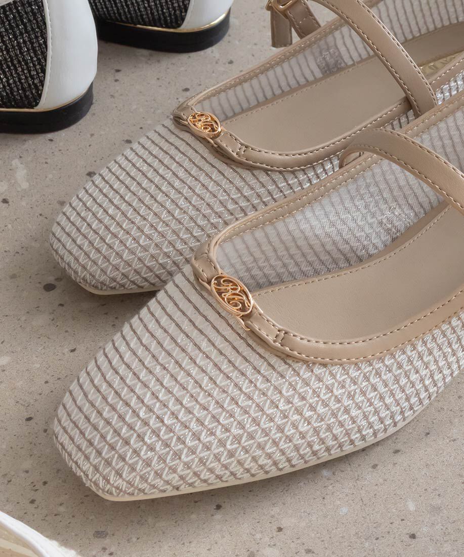  「メッシュメリージェーンフラットパンプス」|パンプス|