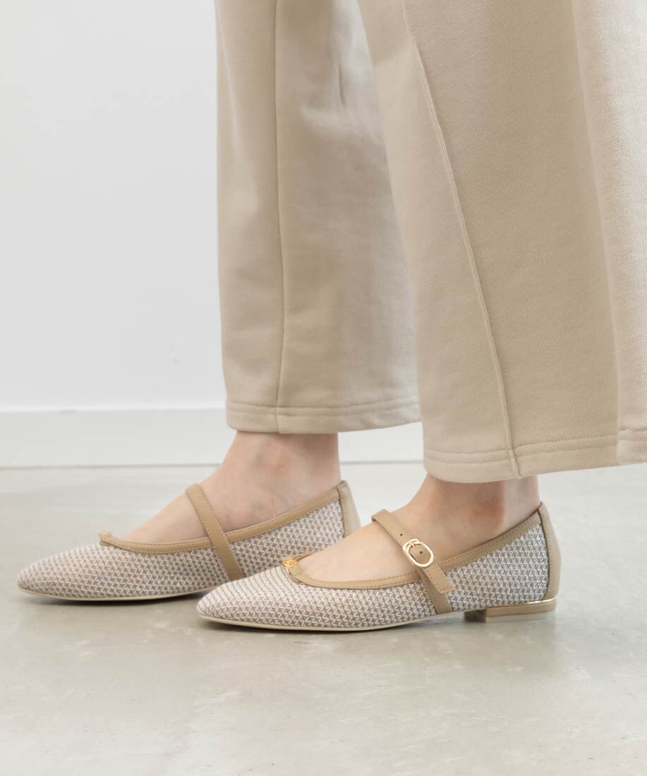  「メッシュメリージェーンフラットパンプス」|パンプス|