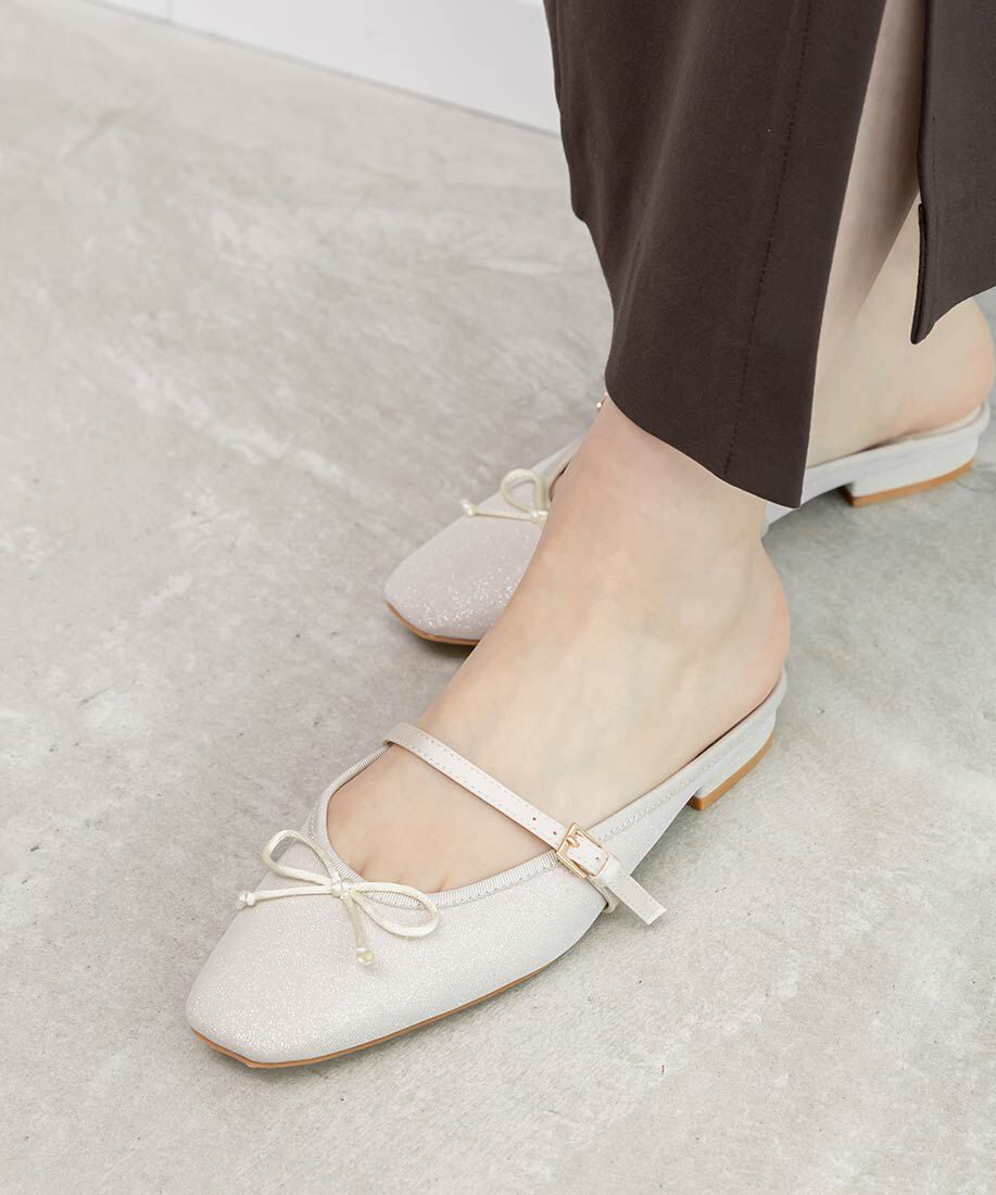  「バレエシューズライクミュールパンプス」|ルームシューズ|