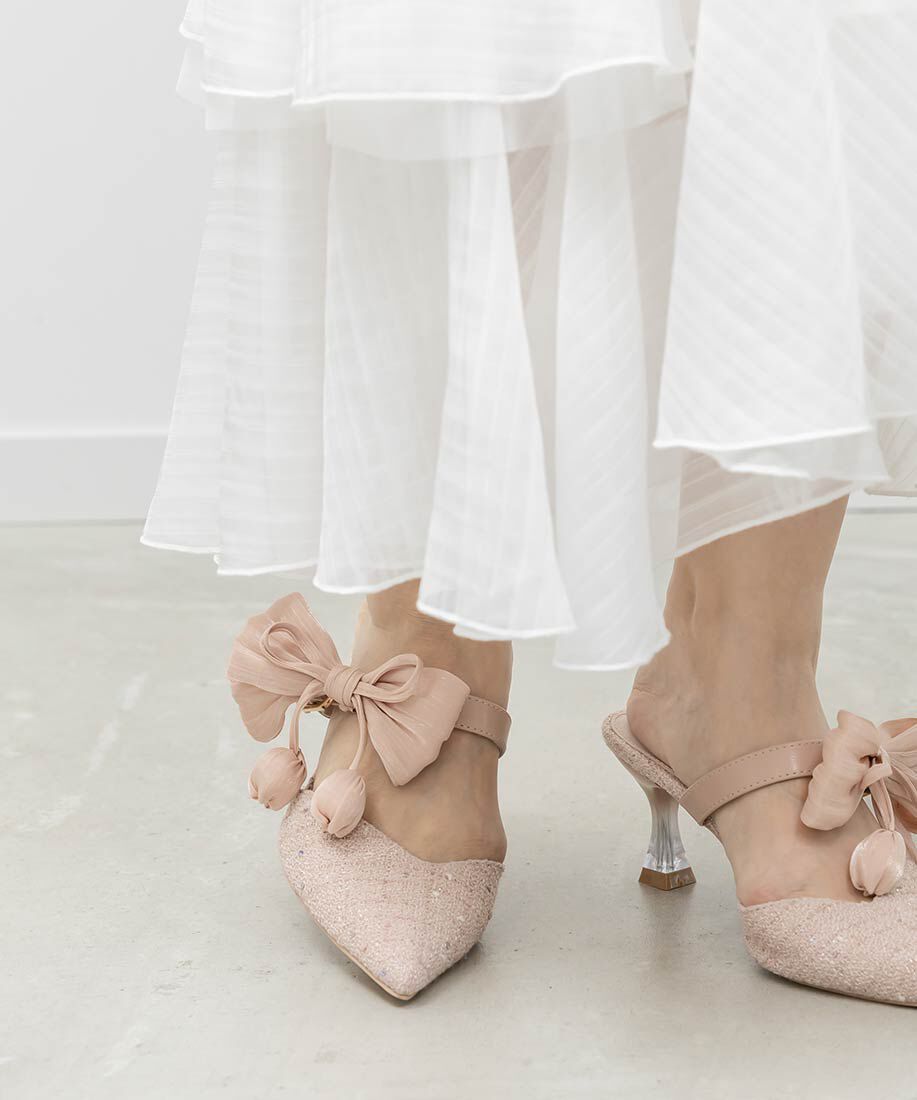  「【Tulip Collection】2WAY チューリップリボンミュールパンプス」|パンプス|