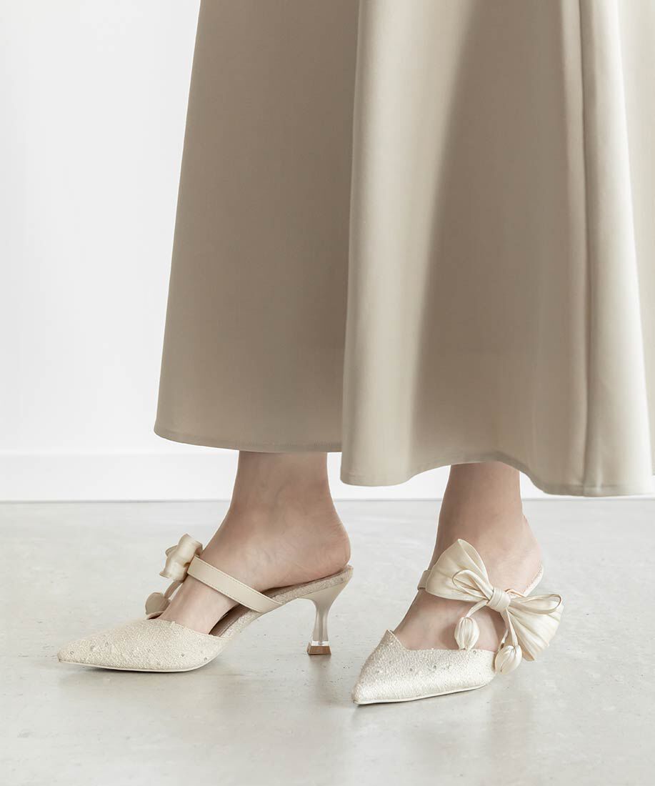  「【Tulip Collection】2WAY チューリップリボンミュールパンプス」|パンプス|