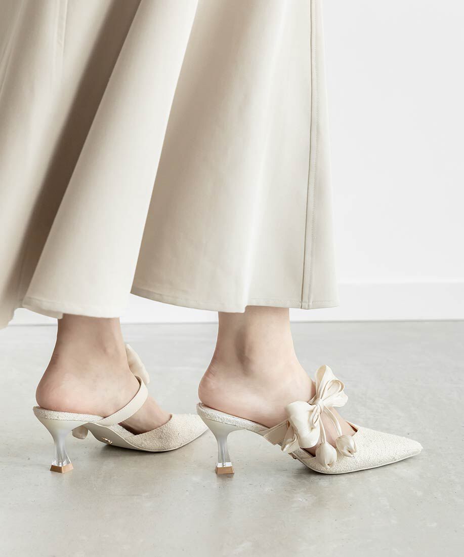  「【Tulip Collection】2WAY チューリップリボンミュールパンプス」|パンプス|