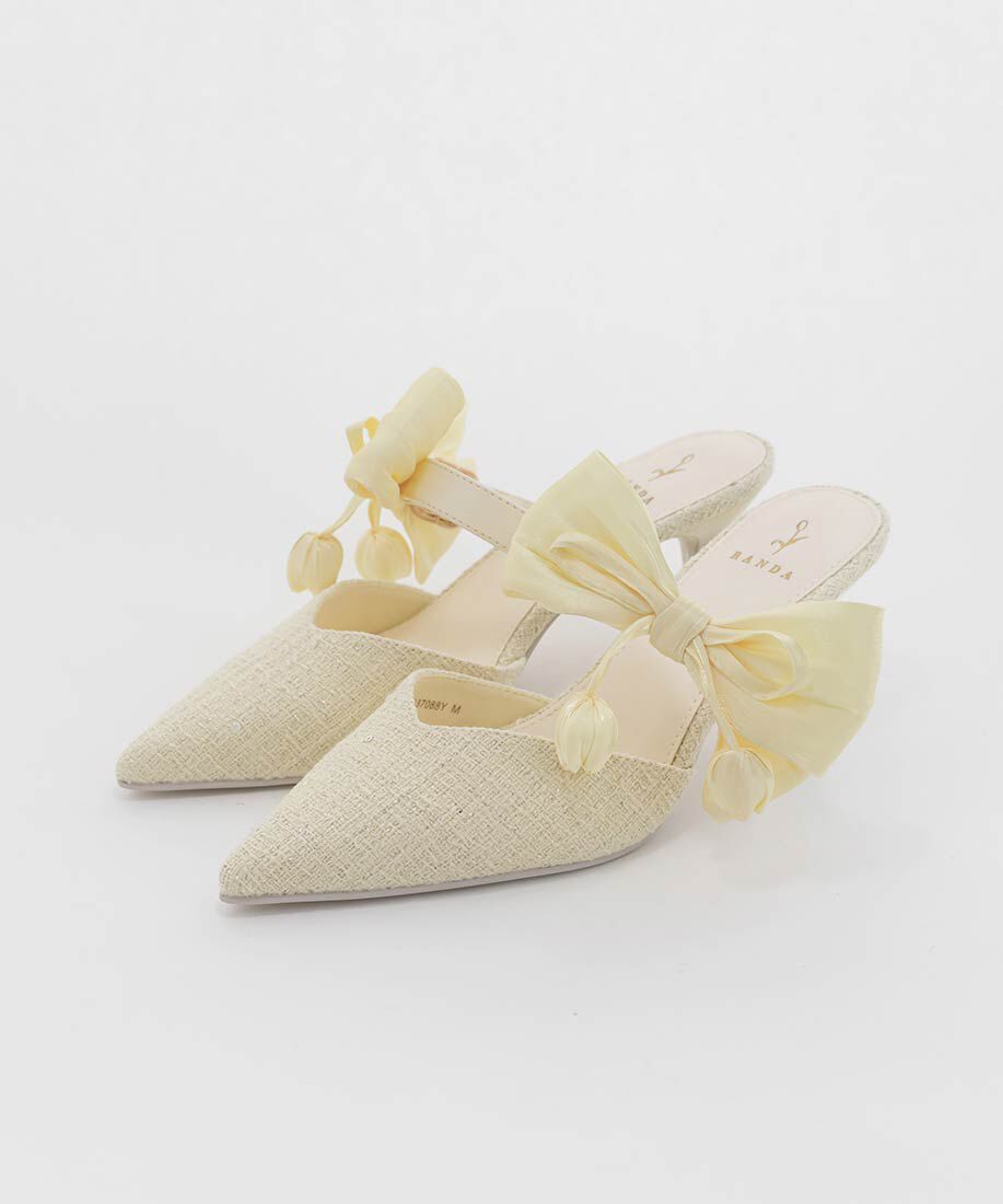  「【Tulip Collection】2WAY チューリップリボンミュールパンプス」|パンプス|