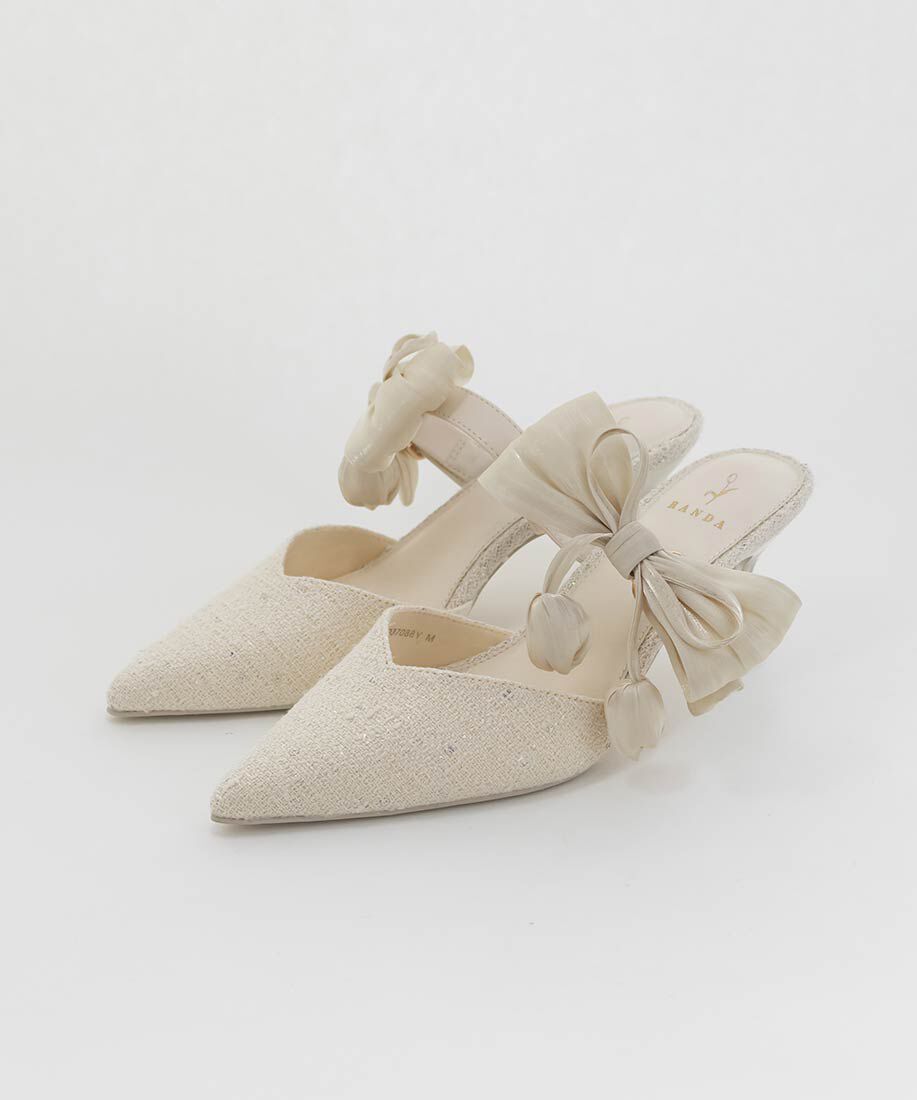  「【Tulip Collection】2WAY チューリップリボンミュールパンプス」|パンプス|