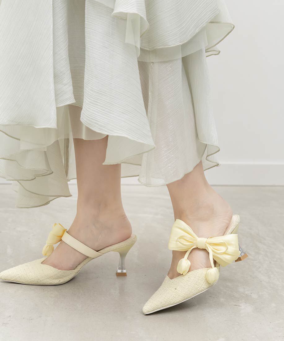  「【Tulip Collection】2WAY チューリップリボンミュールパンプス」|パンプス|