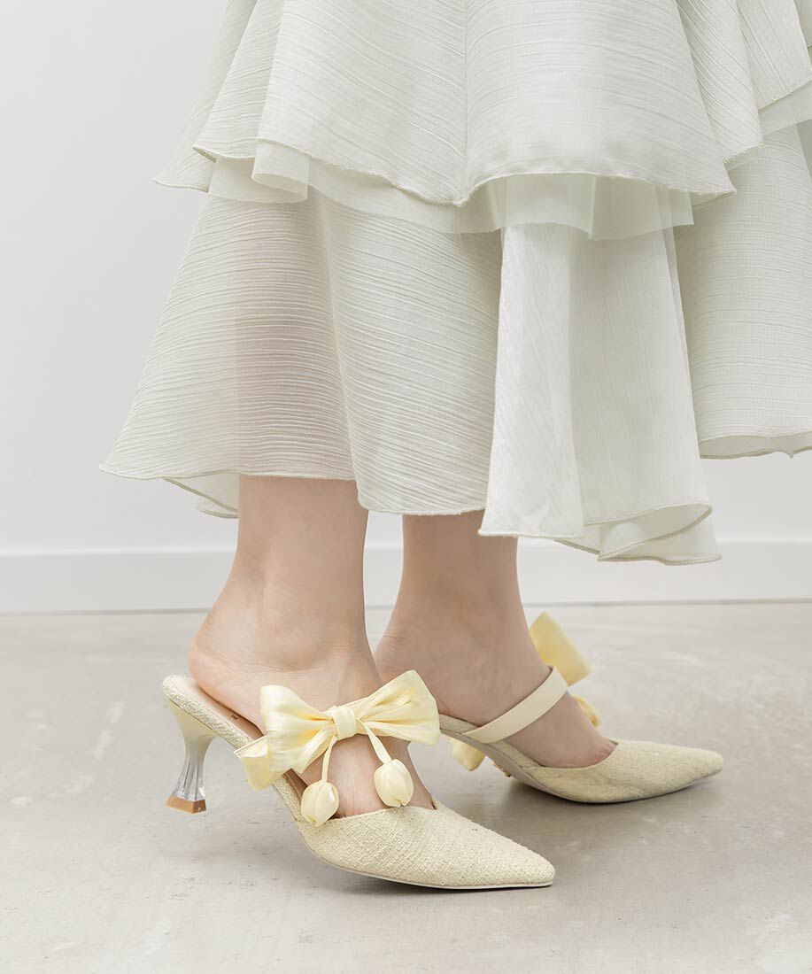  「【Tulip Collection】2WAY チューリップリボンミュールパンプス」|パンプス|