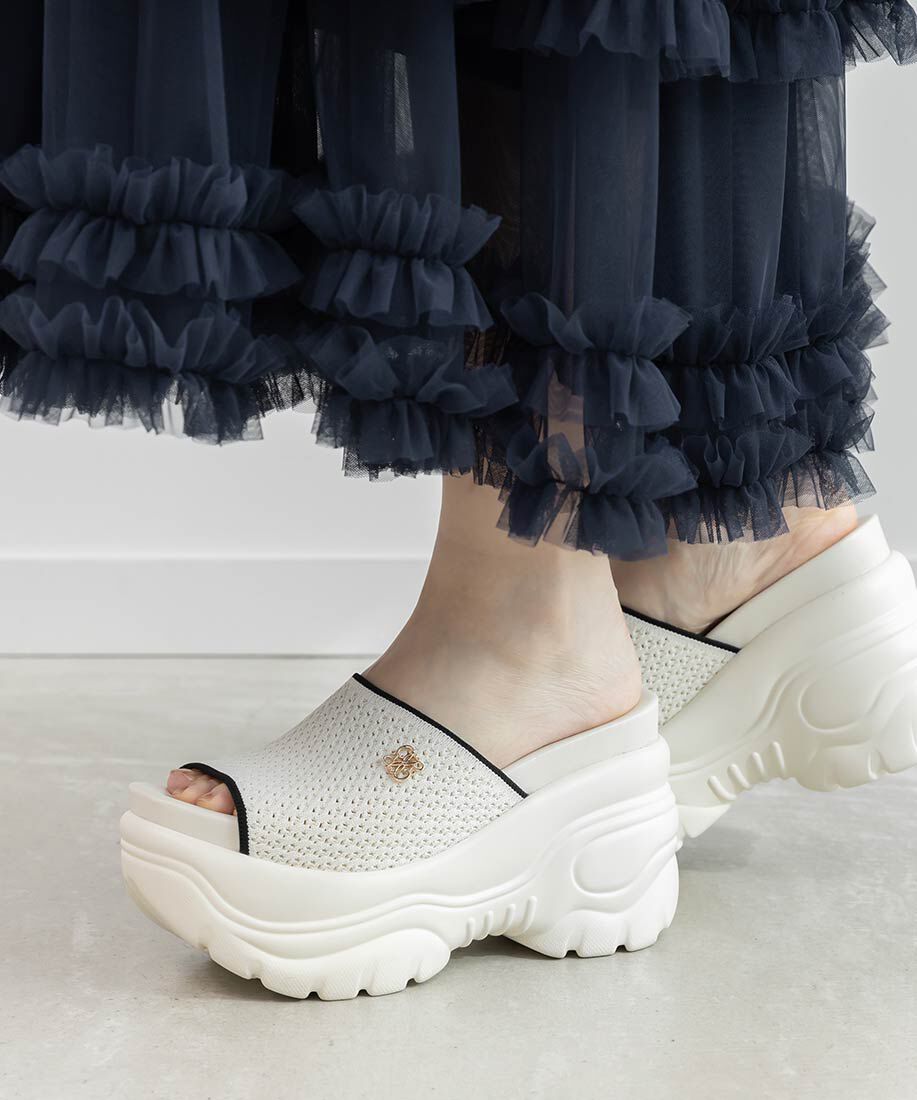  「【SUSTAINABLE】ニットボリュームソールサンダル」|サンダル|