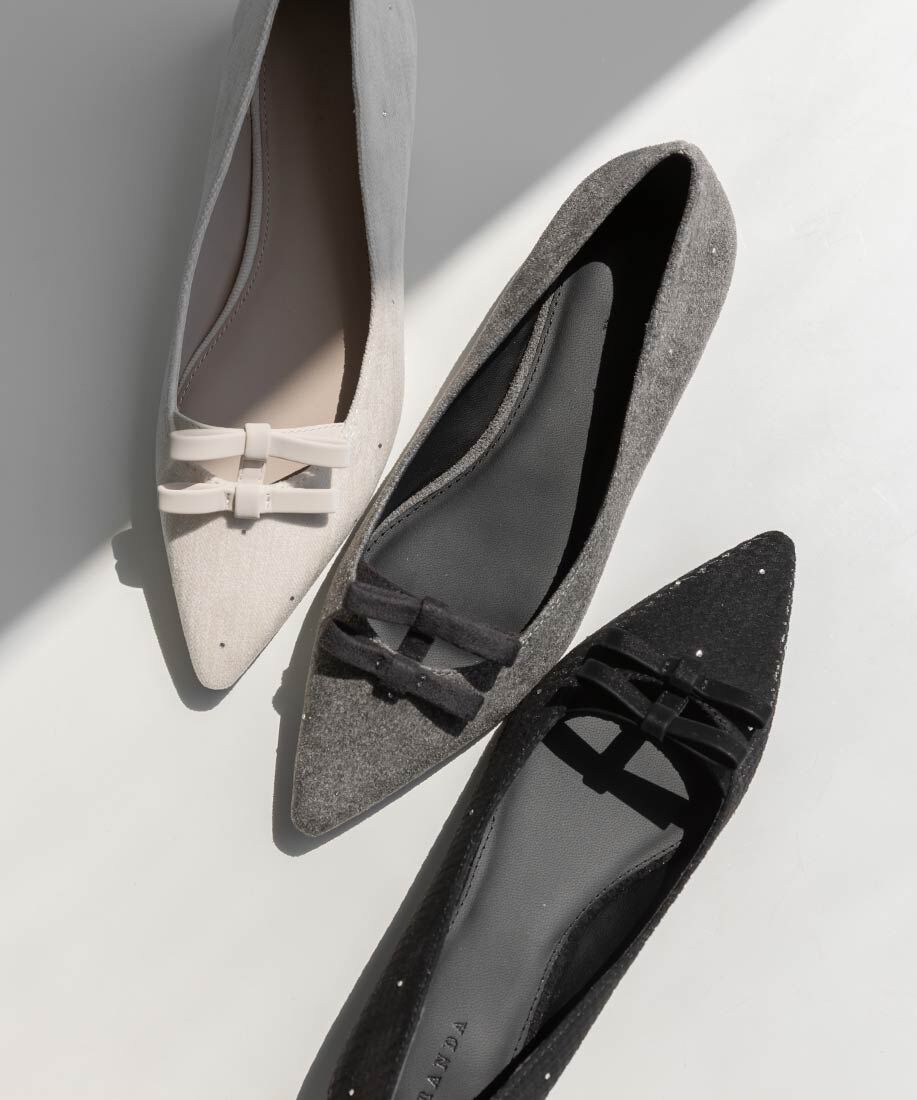  「ミニリボンフラットパンプス」|パンプス|