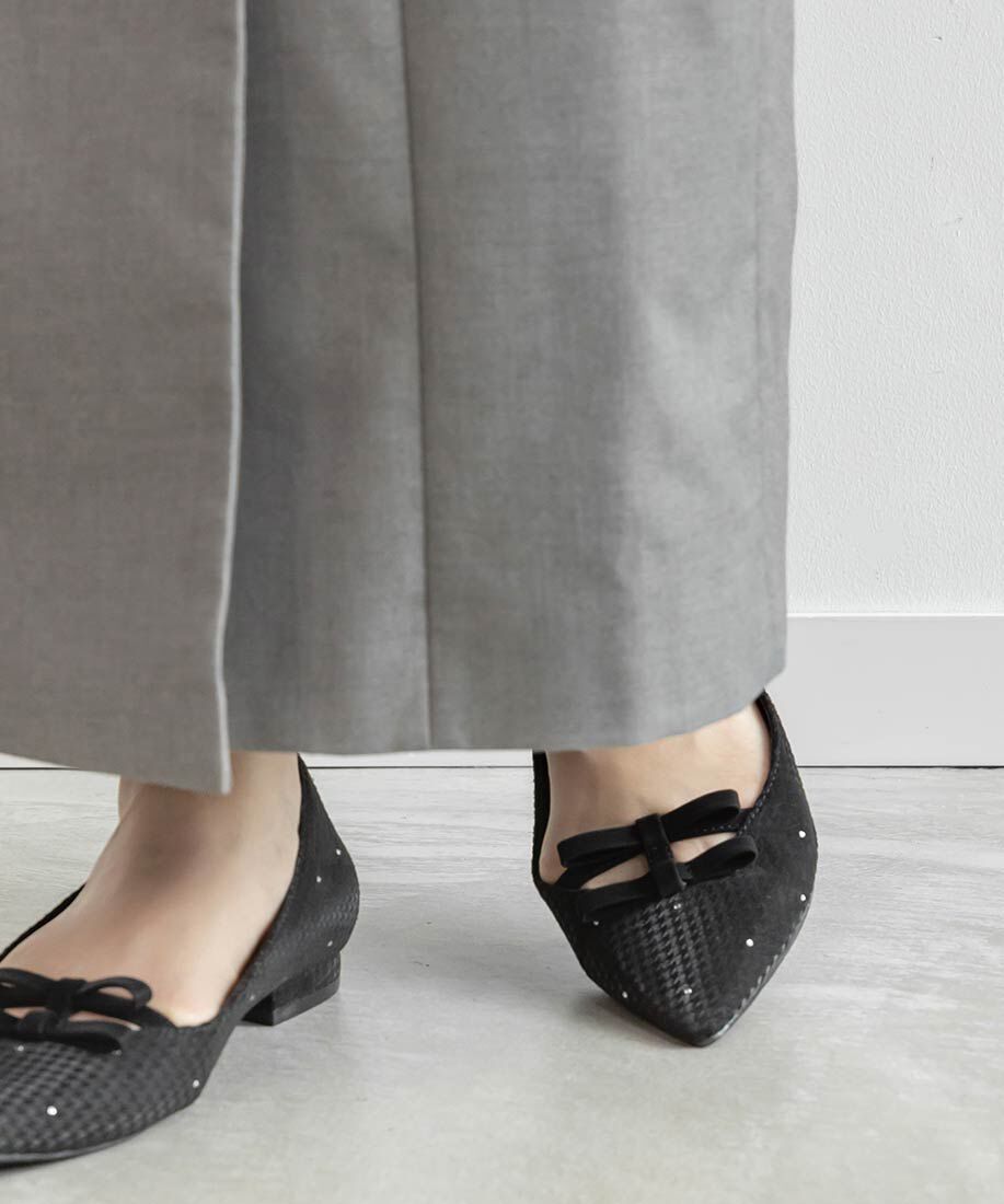  「ミニリボンフラットパンプス」|パンプス|