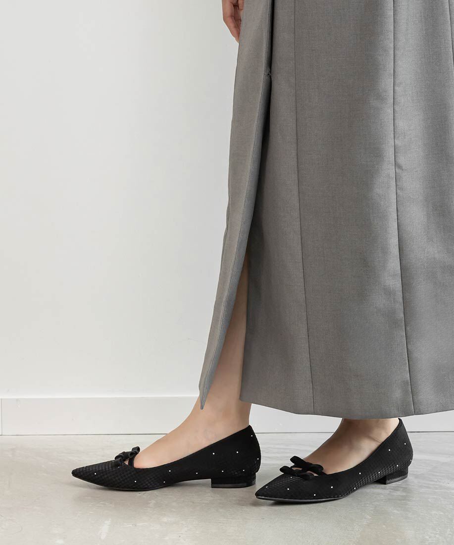  「ミニリボンフラットパンプス」|パンプス|