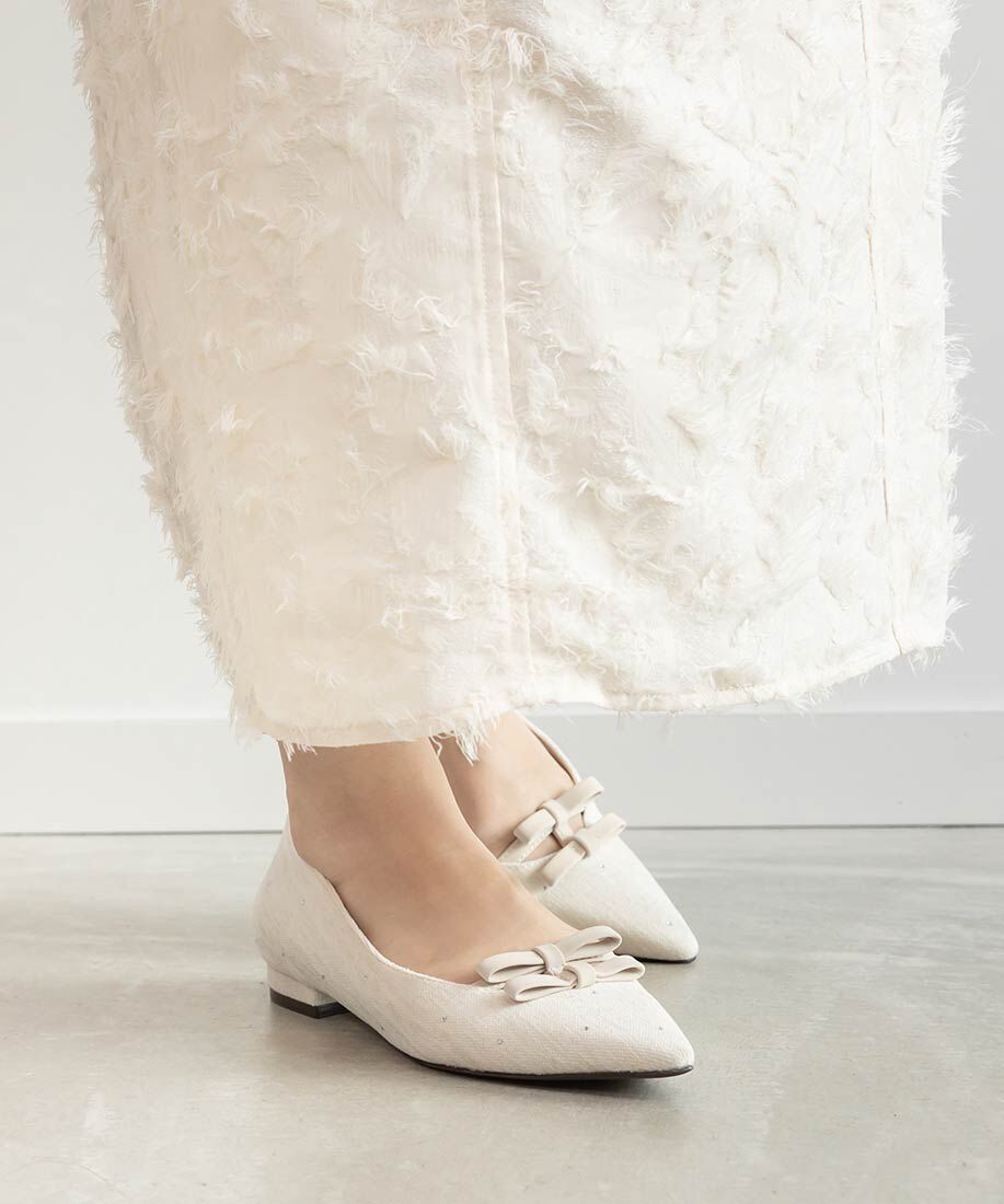  「ミニリボンフラットパンプス」|パンプス|