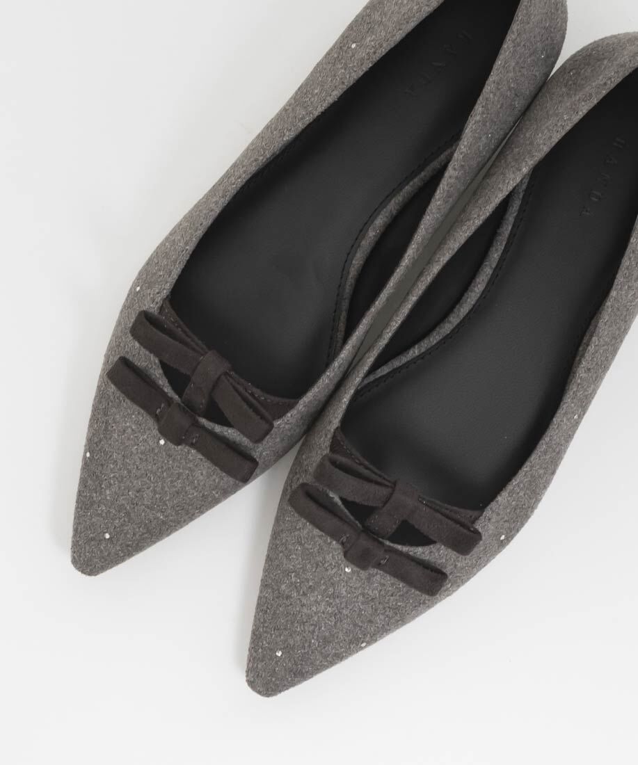  「ミニリボンフラットパンプス」|パンプス|