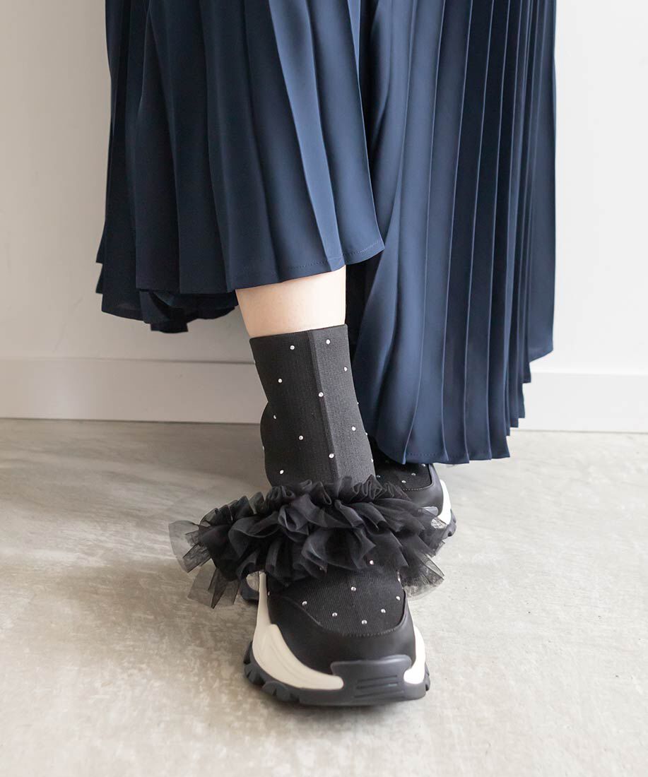  「2WAYビジューニットスニーカー」|スニーカー|