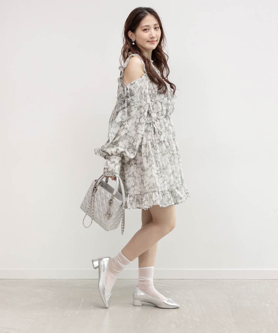  「スクエアトゥヒールアップバレエシューズ」|パンプス|