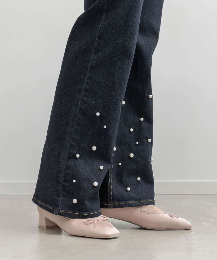  「スクエアトゥヒールアップバレエシューズ」|パンプス|