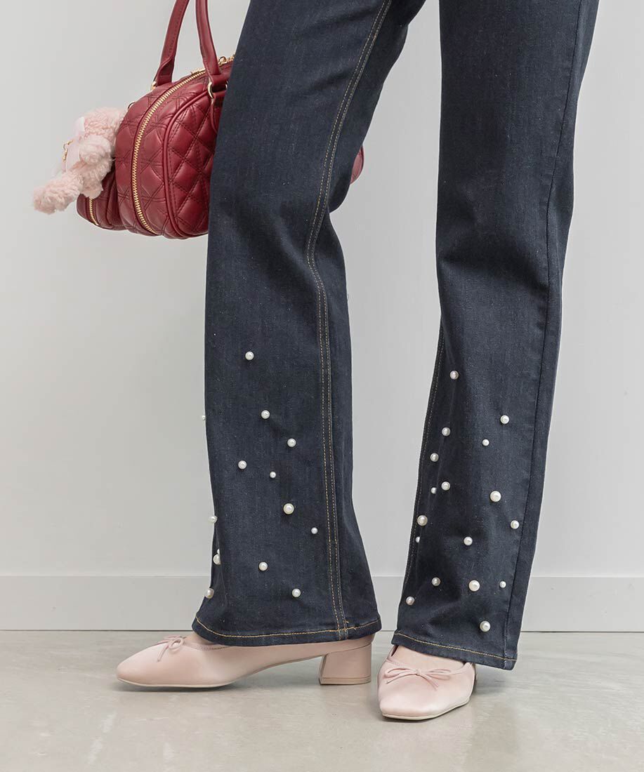  「スクエアトゥヒールアップバレエシューズ」|パンプス|