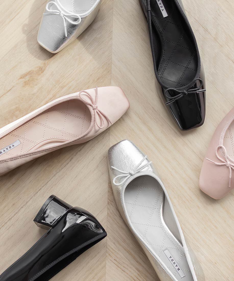  「スクエアトゥヒールアップバレエシューズ」|パンプス|