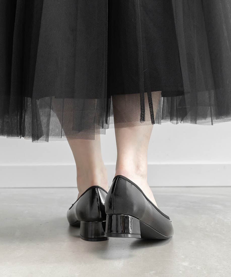  「スクエアトゥヒールアップバレエシューズ」|パンプス|