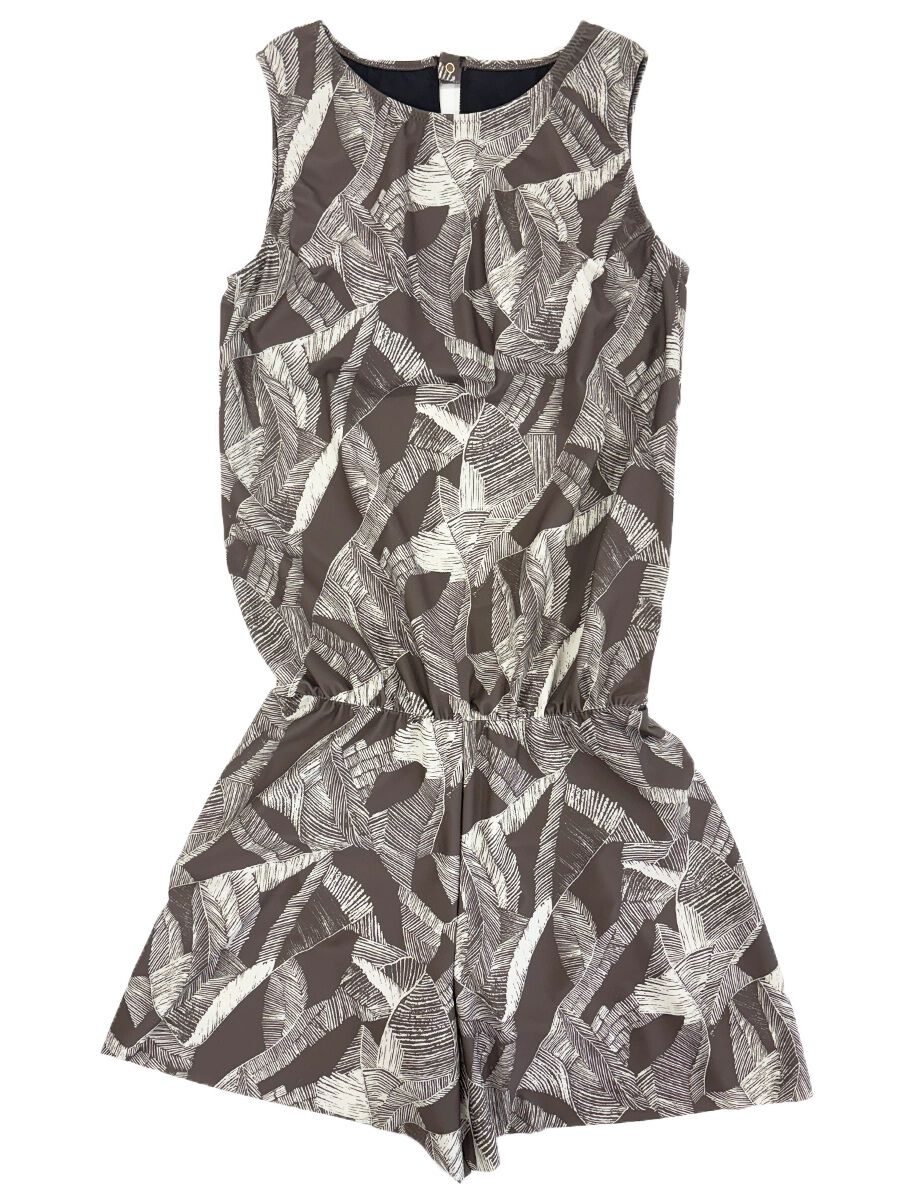  「刷毛目柄オールインワン水着」|コンビネゾン|ブラウン