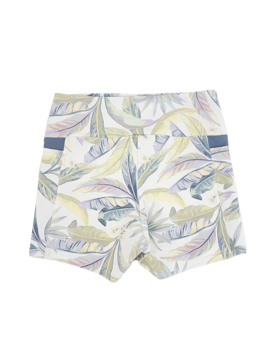 ALBOVE「ペールトーンリーフ柄バイカー丈/ショートレギンス」|ショーツ|