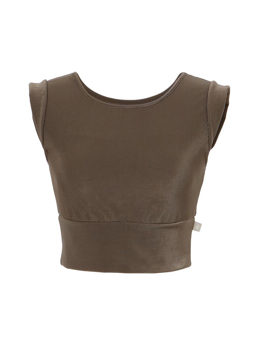 ALBOVE「リブ素材プチスリーブブラトップス」|スポーツ|