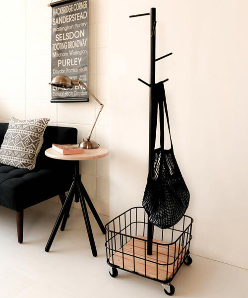  「バスケット付　ポールハンガー」|食器・キッチングッズ|