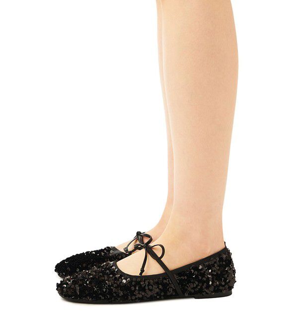 SY UNITED ARROWS「＜SY＞スパンコールバレエ フラット10●&uarr;」|バレエシューズ|