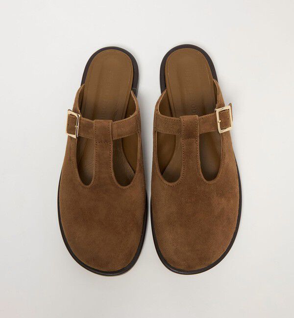 ODETTE E ODILE「オブリークTストラップミュール フラット15&uarr;」|スリッポン|MD.BROWN