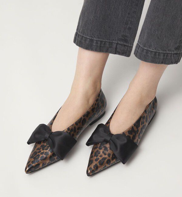 SY UNITED ARROWS「＜SY＞ポインテッド ビッグ リボン フラット10&uarr;」|パンプス|