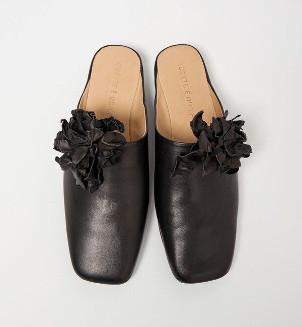 ODETTE E ODILE「コサージュミュール フラット10」|パンプス|BLACK