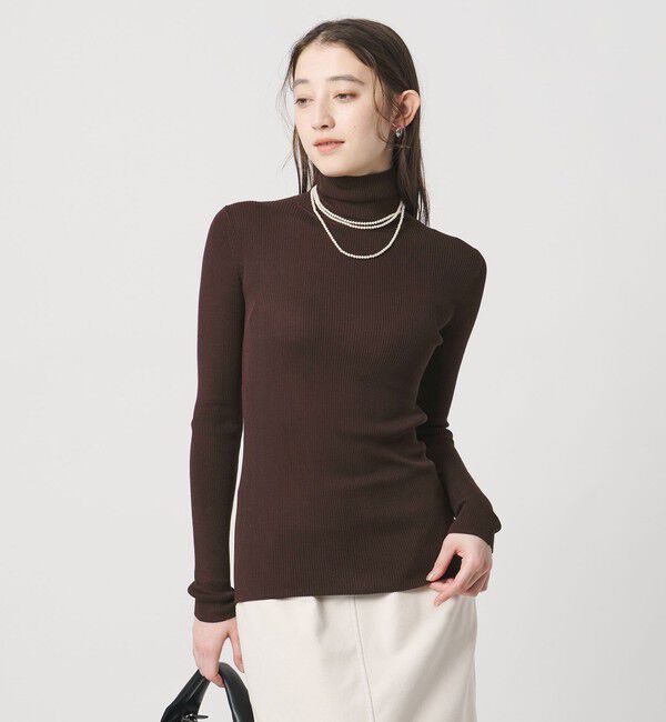 UNITED ARROWS「シルクリブ タートルネック ニット」|ニット・セーター|